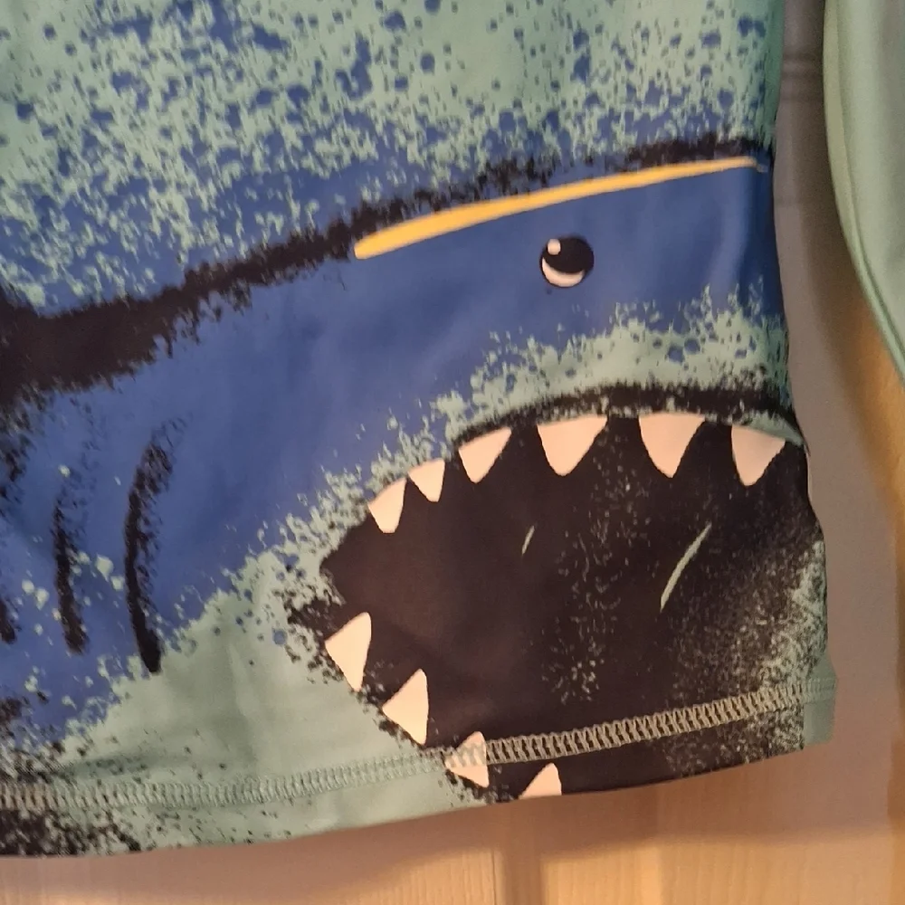 Carter's Blue Rashguard Shark Graphic Swim Shirt